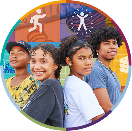 Four adolescent boys and girls