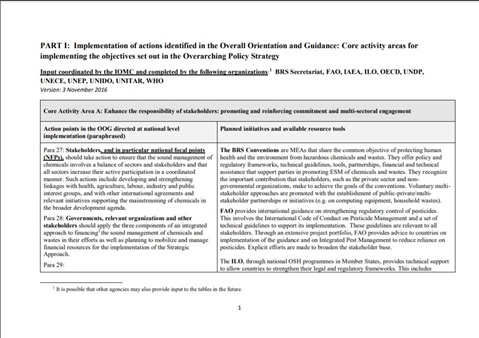 Overall Orientation and Guidance: Core activity areas for implementing the objectives set out in the Overarching Policy Strategy