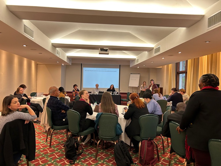 Strengthening National Chemicals Legislation and Institutional Capacities - meeting 22 June 2025 Round tables with people discussing in a meeting.